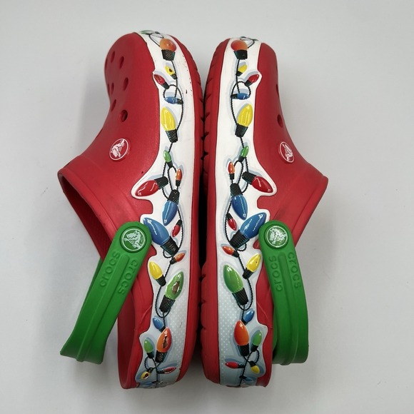 Crocs Clogs "Christmas‎ Lights" Red 203111-90H Men's 5 Women's 7 Discontinued - Picture 1 of 15